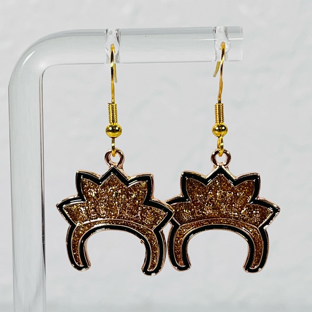 4/$20 Glitter Crown Earrings